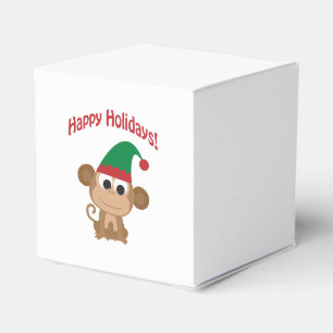Happy Holidays! Monkey Christmas Elf Favour Box
