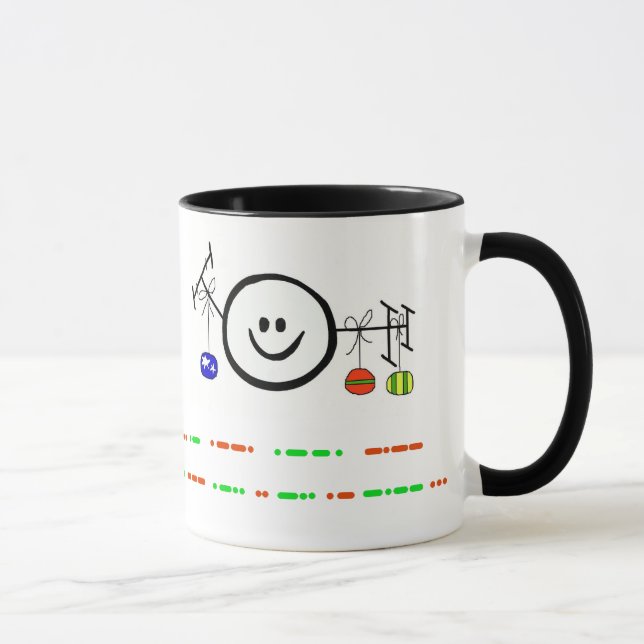 Happy Holidays Morse Code Happy Ham Mug (Right)