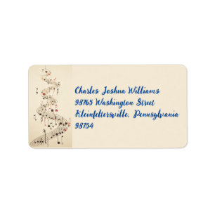Happy Holidays Music Return Address Label