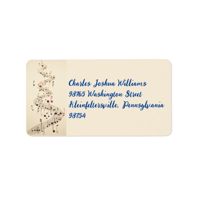 Happy Holidays Music Return Address Label (Front)