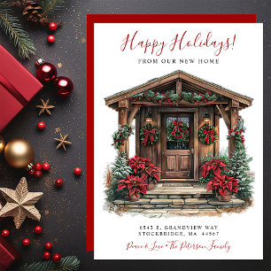 Happy Holidays New Home Front Door Moving Announcement