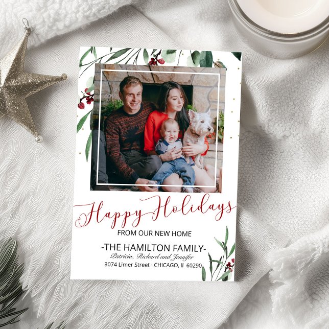 Happy Holidays New Home Moving Announcement Photo (Creator Uploaded)