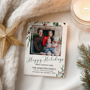 Happy Holidays New Home Moving Announcement Photo