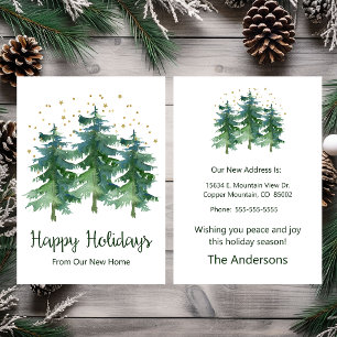Happy Holidays New Home Pine Trees Announcement
