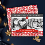 Happy Holidays. Nordic Snowflake Pattern Photo  Holiday Card<br><div class="desc">Happy Holidays. Nordic Snowflake Pattern design Christmas Photo Cards with personalised year,  photos and names. Matching cards and gifts available in the Christmas & New Year Category of our store.</div>
