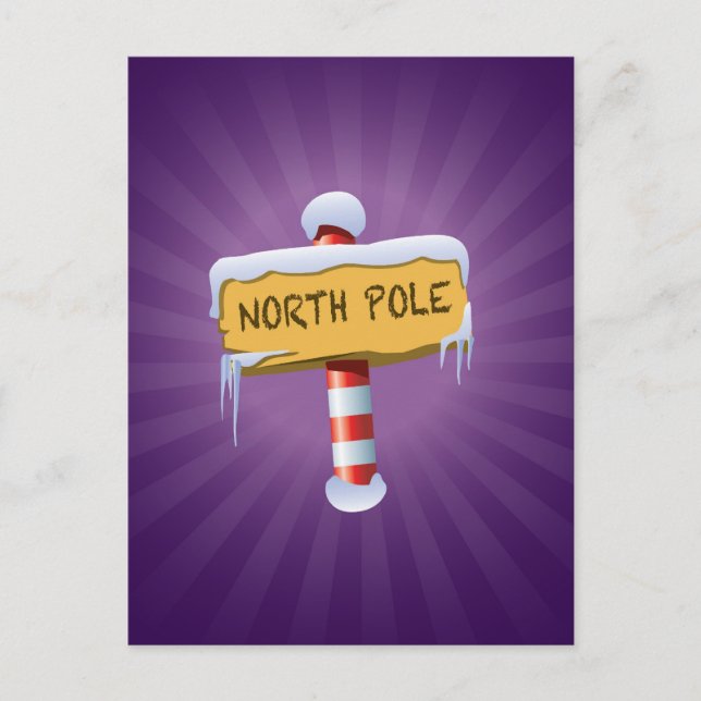 Happy Holidays North Pole Holiday Postcard (Front)
