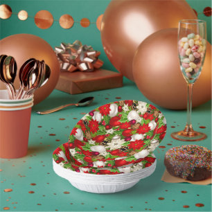 Happy Holidays Paper Bowls Plate