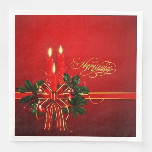 Happy Holidays - Paper Napkin (Front)