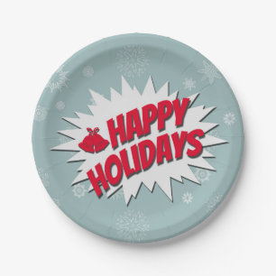 Happy Holidays Paper Plate
