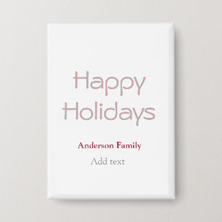 happy holidays peach grey family name date pastel 