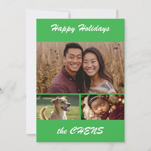 Happy holidays personalised photo card (Front)