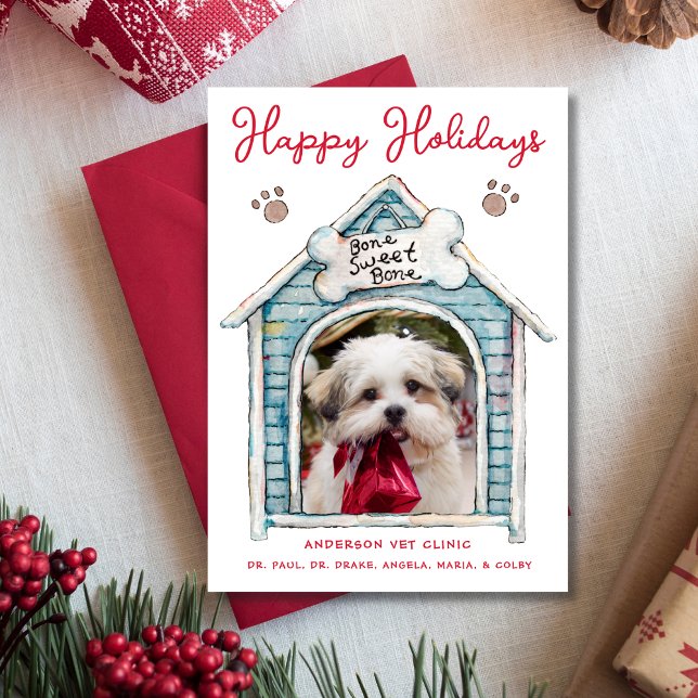 Happy Holidays Pet Business Photo Holiday Card (Creator Uploaded)
