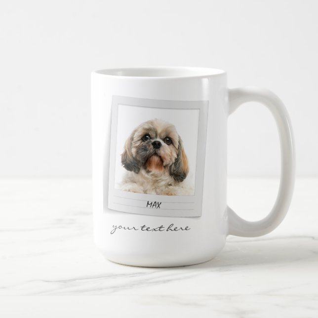 Happy Holidays Pet Photo Frame Personalised Coffee Mug (Right)