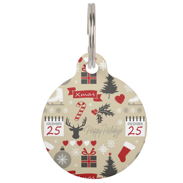 Happy Holidays Pet Tag (Front)