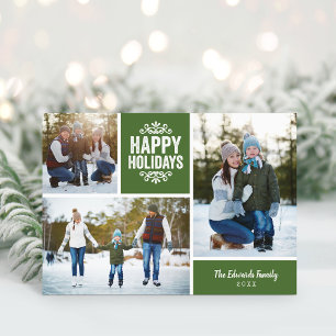 Happy Holidays Photo Collage Greeting Card