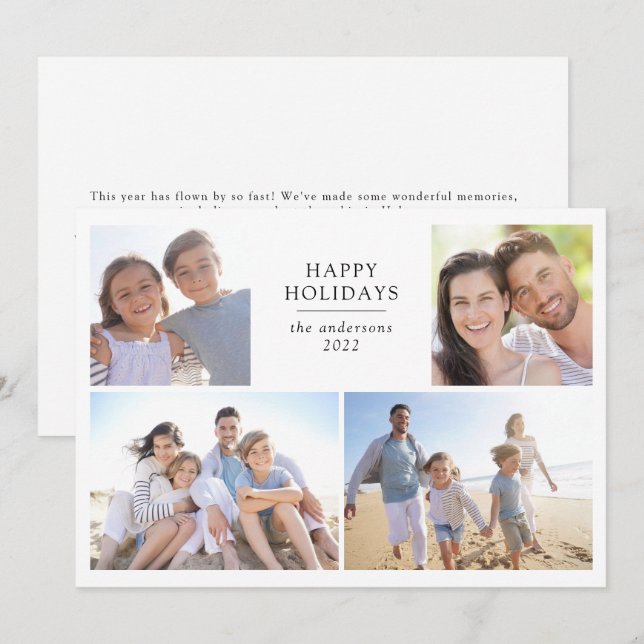 Happy Holidays | Photo Collage  Holiday Card (Front/Back)