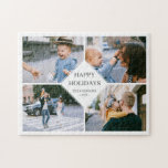 Happy Holidays Photo Collage Jigsaw Puzzle<br><div class="desc">Happy Holidays puzzle features photo collage.</div>