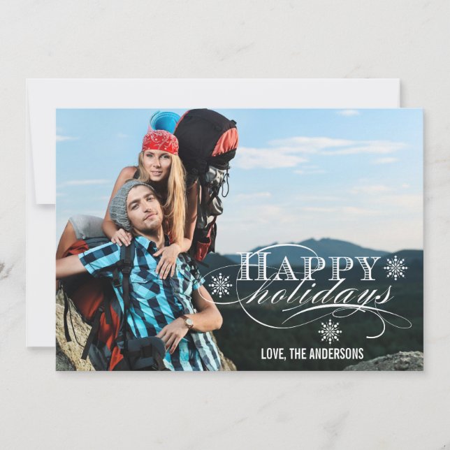 HAPPY HOLIDAYS PHOTO FLAT CARD (Front)