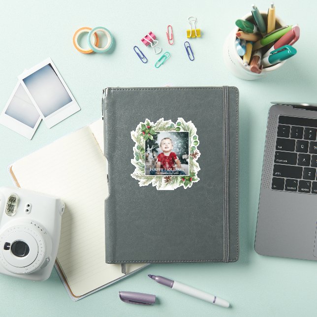 Happy Holidays Photo Greenery  (iPad Cover)