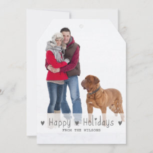 HAPPY HOLIDAYS PHOTO HOLIDAY CARD   GREY
