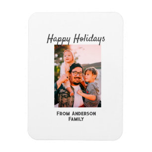 Happy holidays photo modern love simple family mo magnet