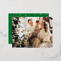 Happy Holidays, Photo Name Gold Foil Post Card