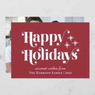 Happy Holidays Photo Red