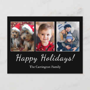 Happy Holidays Photo Script Simple Christmas Postcard
