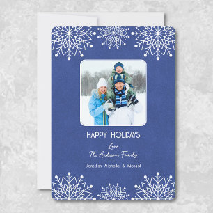 Happy Holidays Photo Snowflake Holiday Card