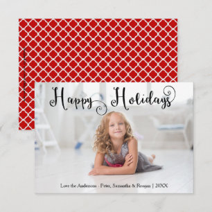 Happy Holidays Photo Swirly Font-3x5Christmas Card
