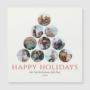 Happy Holidays Photo Ten Red Refrigerator Magnet