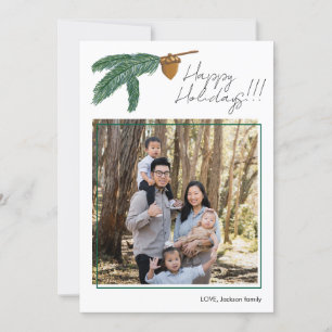 Happy Holidays Photo with illustrated motifs Holiday Card