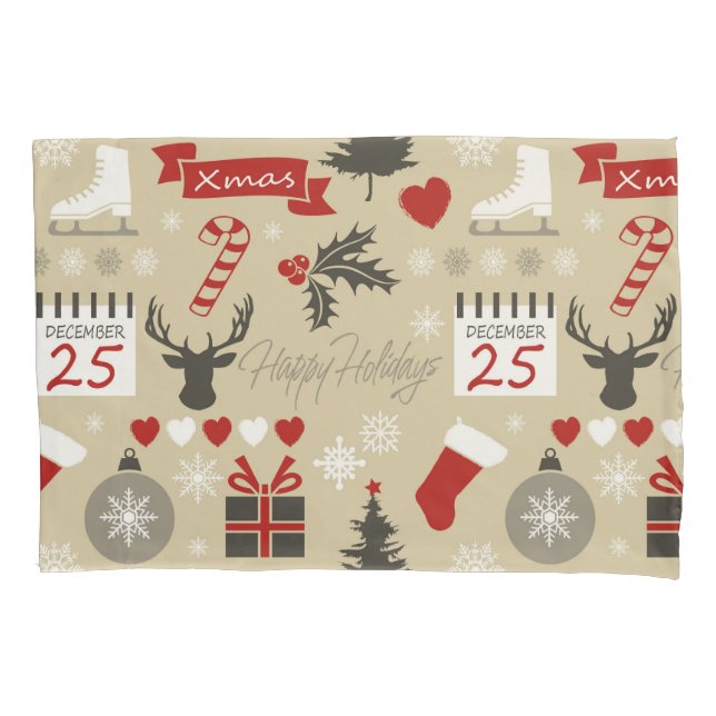 Happy Holidays Pillowcase (Front)