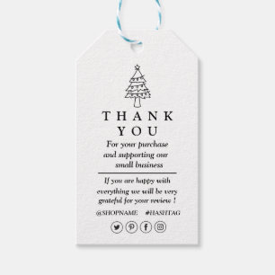 Happy Holidays Pine Tree Thank You  Gift Tags