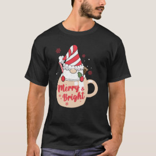 Happy Holidays - Pink Mug Hot Cocoa Merry & Bright T-Shirt
