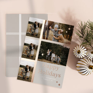 Happy Holidays Plaid 5 Family Photo Plaid Collage