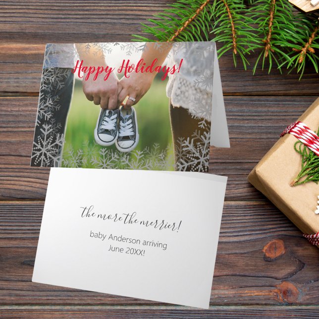 Happy Holidays Pregnancy Announcement Card (Creator Uploaded)