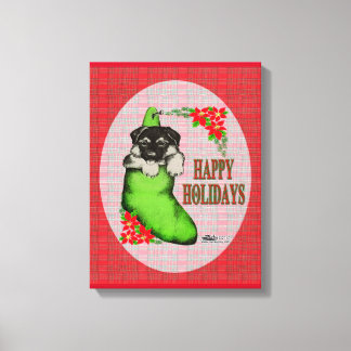 Happy Holidays Puppy Canvas Print
