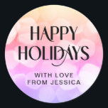 HAPPY HOLIDAYS! Purple, Pink, Glitter Sticker<br><div class="desc">HAPPY HOLIDAYS! Purple,  Pink,  Glitter Sticker. Edit yours in minutes.</div>