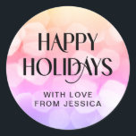 HAPPY HOLIDAYS! Purple, Pink, Glitter Sticker<br><div class="desc">HAPPY HOLIDAYS! Purple,  Pink,  Glitter Sticker. Edit yours in minutes.</div>