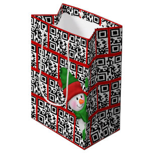 Happy Holidays QR Codes Medium Gift Bag