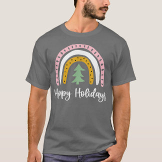 Happy Holidays Rainbow Christmas Tree T-Shirt