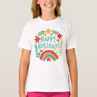 Happy Holidays Rainbow Cute Hand-drawn Colourful 
