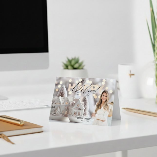 Happy Holidays Real Estate Realtor Photo Holiday Card (Happy Holidays Real Estate Realtor Photo Holiday Card)