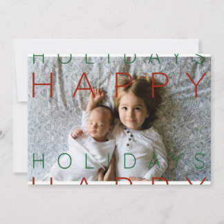 Happy Holidays - Red and Green Block Text Card