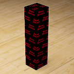 "Happy Holidays" red black Holiday Gift Wine Box<br><div class="desc">"Happy Holidays" red black Holiday Gift wine Box</div>