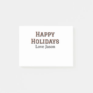 Happy holidays red black love add name family gift post-it notes