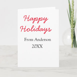 Happy holidays red black love family name yearChri Card