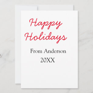 Happy holidays red black love family name yearChri Holiday Card