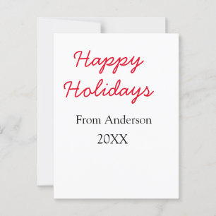 Happy holidays red black love family name yearChri Postcard